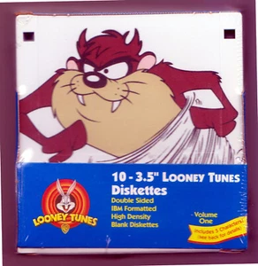 New 10 - 3.5" Looney Tunes Diskettes Volume One ~ 5 Designs ~ 2 of Each - Afbeelding 1 van 6