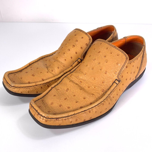 Mocassini Oliver Sweeney Clarks UK 7G scarpe slip on in pelle di struzzo arancione marrone