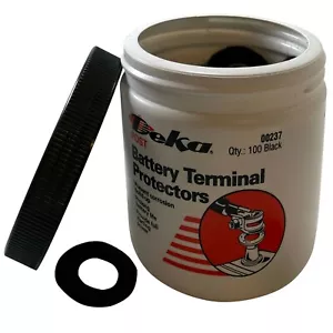 Deka / East Penn Black Battery Top Post Terminal Protectors - Jar of 100 - USA - Picture 1 of 6