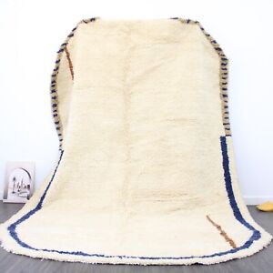 6x10 Moroccan rug white - Wool Berber Rug - Beni ourain rug Handmade Area Rug