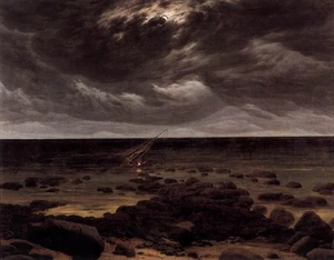 Caspar Friedrich Seashore with Shipwreck by Moonlight 1830 17"x 22" Art Print - Picture 1 of 1