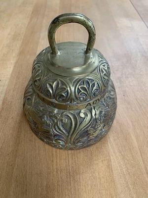 Brass Sanctuary Hanging Church Bell Antique Vintage, Pelicanus Leo Aquila Acnvs - Image 1 of 4