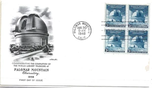 1948 FDC 3ct Blue Palamar Mountain Observatory Blk/4 #966 - Picture 1 of 1