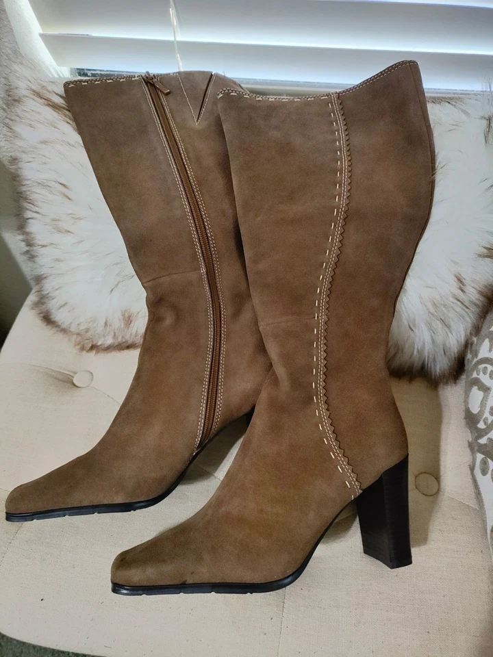 Bota informal de cuero marrón Hillard & Hanson para mujer, talla 8,5 Foto 1 de 1