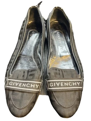 Mocasín Givenchy 39.5 Flat Logo Ballet GG Monograma Tela Mocs Zapatilla Spellout Foto 1 de 4