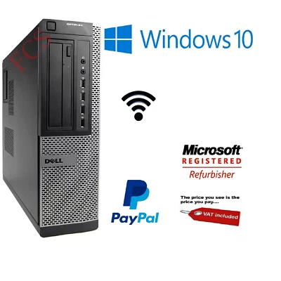 Dell Optiplex Core i5 i7 16GB RAM 2TB HDD SSD Windows 10 Desktop PC - Image 1 of 4