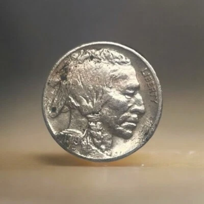 Rare! 1919 P Buffalo Nickel 5C Doubled Die Obverse Error! VF + Free Shipping! - Image 1 of 4