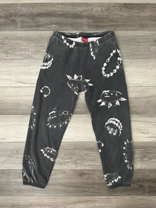 Pantalones deportivos Supreme con cuello tachonado negros FW20 medianos M - Imagen 1 de 7