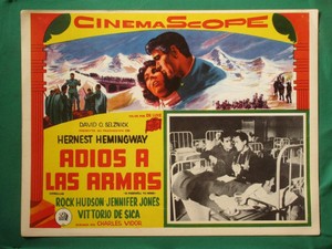 ROCK HUDSON JENNIFER JONES ERNEST HEMINGWAY VITTORIO DE SICA MEXICO LOBBY CARD 2
