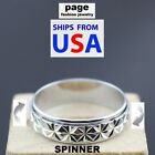 Silver "Spinner" Band Fashion Design Ring Stainless Steel Jewelry Size 6-11  #2 