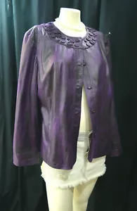 Chicos textured faux leather Jacket light coat blazer croc snap Chico 3 L XL NEW - Picture 1 of 7