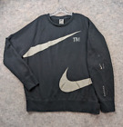 Neuf Nike Wrap Around Swoosh Sweat-shirt homme grand noir TM logo crewneck