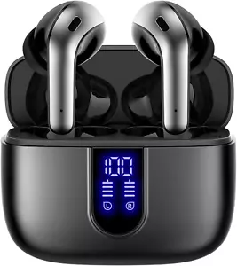 Bluetooth Headphones True Wireless Earbuds 60H Playback LED Power Display Earpho - Picture 1 of 7