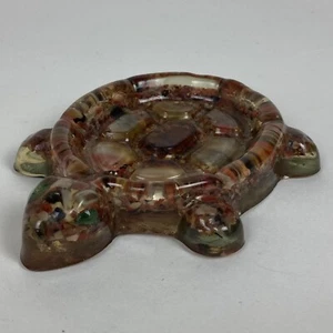 VTG Lucite Acrylic with Sand & Pebbles Turtle Soap Holder or Trinket Dish - Picture 1 of 4