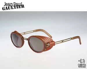 Steampunk Sunglasses, Jean Paul Gaultier 56-6201, Vintage 90s oval side shields - Picture 1 of 11