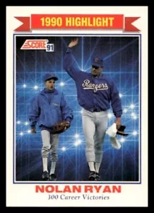 1991 Score Nolan Ryan 300 Career Victories #417 Texas Rangers ~ $.99 Ship! - Picture 1 of 2