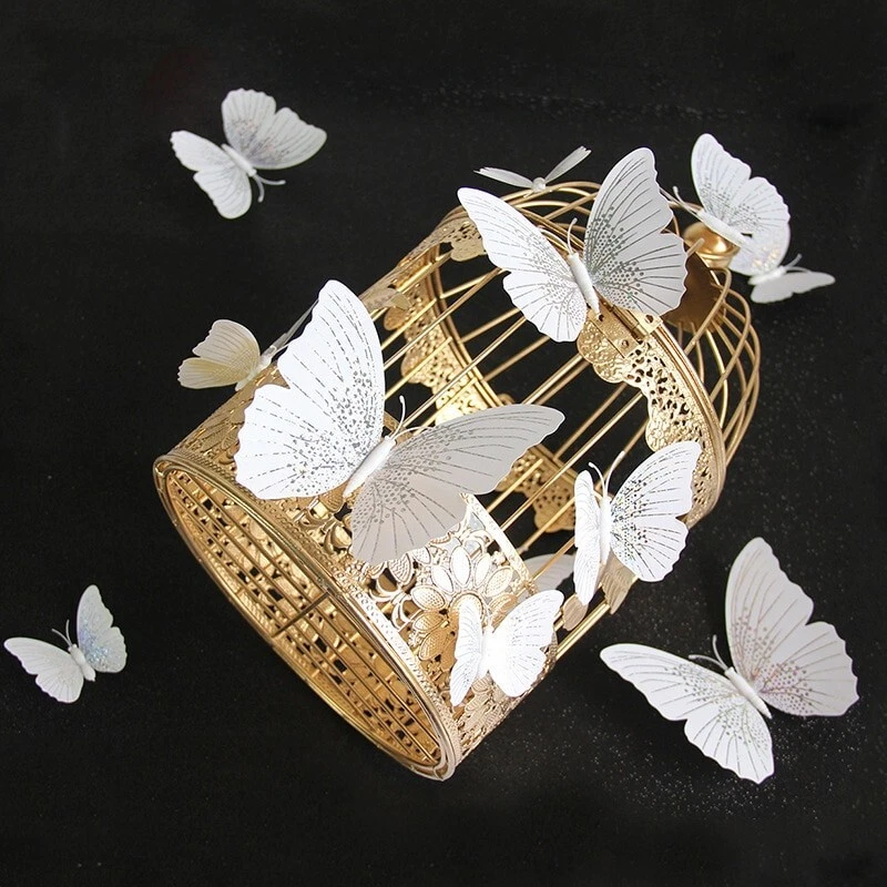 12 piezas calcomanía de pared mariposa 3D pegatina extraíble baño dormitorio decoración hogar blanco Foto 1 de 4