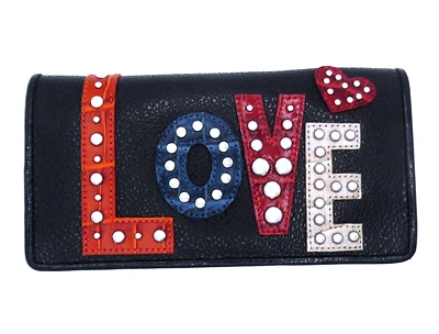 Cartera cruzada de cuero grande Brighton "Love Stud" nueva con etiquetas $140 Foto 1 de 4