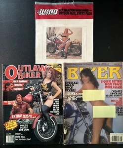 Biker Lifestyle Magazine Lot: Biker, Outlaw Biker + The Wind Poster (1989-1992)! - Bild 1 von 22