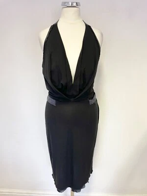 NUEVO CON ETIQUETAS DISFRAZ NACIONAL JERSEY NEGRA VESTIDO LÁPIZ CUELLO ALTO TALLA 40 REINO UNIDO 8 PRECIO DE VENTA SUGERIDO POR EL FABRICANTE £320 Foto 1 de 4