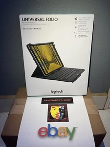 Logitech Universal Folio Tablet Keyboard Cover Case 9-10" - Picture 1 of 3