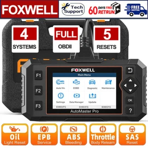 FOXWELL NT614 Elite OBD2 Scanner 4 System ABS SRS EPB Reset Car Diagnostic Tool - Foto 1 di 19