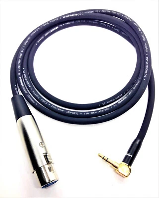 Mini ángulo jack de 3,5 mm a cable hembra XLR vers. Longitudes