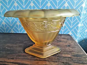 Art Deco Frosted Amber Glass 2 Piece 'Rosalind' Vase by Bernsdorf - Picture 1 of 4