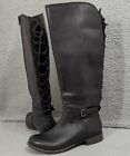 Earth Boots Black Leather Size 8 Avani Beaverton Lace Up Calf Height Sock Lined 