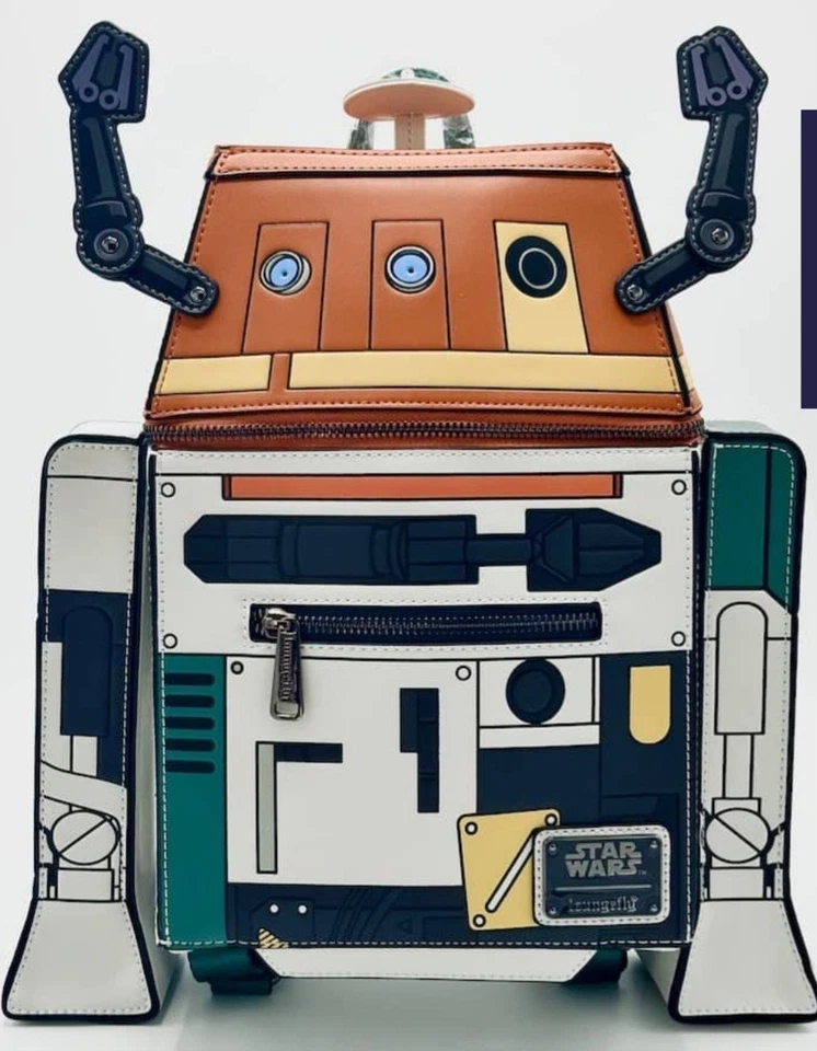 Mini mochila Loungefly Star Wars Chopper (C1-10P) con figura iluminada LE NUEVA CON ETIQUETAS/NUEVO EN PAQUETE Foto 1 de 4