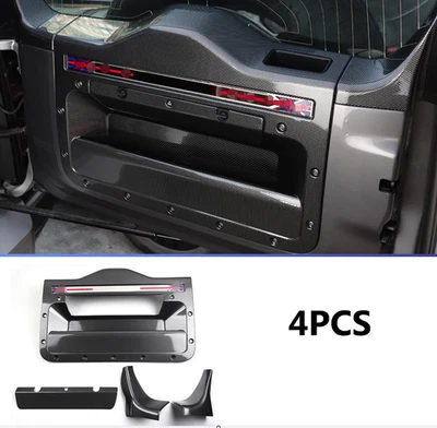 Protetor de porta traseira de fibra de carbono acabamento de painel para Land Rover Defender 2020-2023 - Imagem 1 de 4