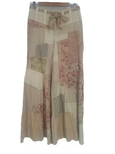 Free People Savannah Patchwork Flared Pants 4 Floral Hippie Boho Cottagecore - Picture 1 of 13