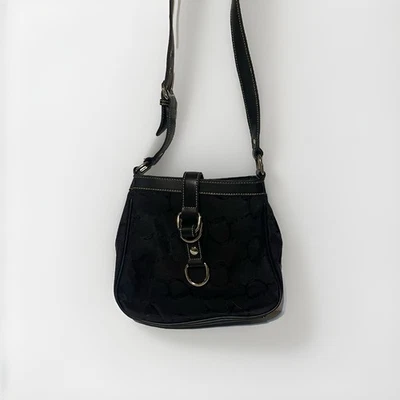 Bolso Bandolera Chaps Cartera Negro Ecuestre Monograma Lona Foto 1 de 4