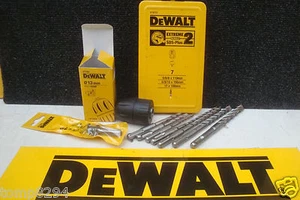 DEWALT DT9701 7PCE SDS PLUS DRILL BIT SET + DT7002 KEYLESS CHUCK & SDS ADAPTOR - Picture 1 of 1
