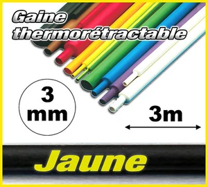 GJ03-3# gaine thermorétractable Jaune 3mm 3m ratio 2/1 gaine thermo - Foto 1 di 1