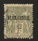 FRANCE LEVANT ALEXANDRIA 1fr.green used v.fine Sc.13 &#163;:6.00