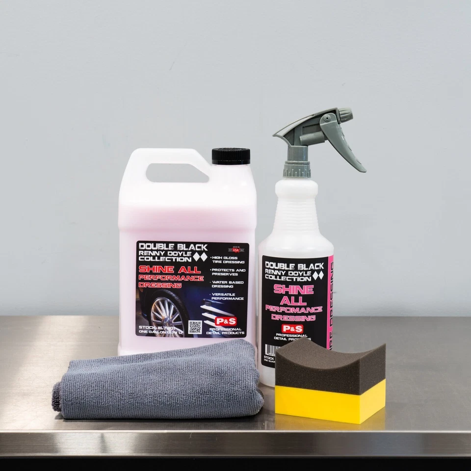 P&S Double Black Shine All Performance Dressing 1 Gallon  Tire Trim KIT - Image 1 of 1