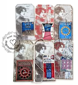 Hang Tags VINTAGE STYLE SEWING NEEDLES NOTIONS MIXED TAGS #T 19 Gift Tags - Picture 1 of 4