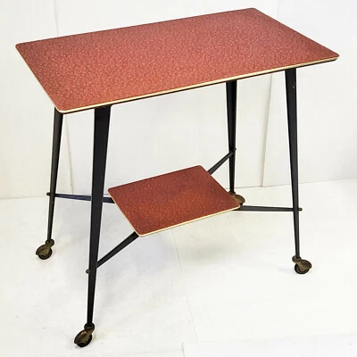 Mesa de servir enrollable vintage 1960 en acero fundido y Skai 60S 1960S Foto 1 de 4