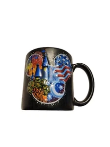 Walt Disney World Large Coffee Mug Magic Kingdom Raised 3D Patriot USA Flag - Picture 1 of 14