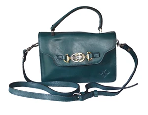 PATRICIA NASH Umhängetasche Leder dunkel türkis grün Crossbody abnehmbarer Riemen WOW - Bild 1 von 7