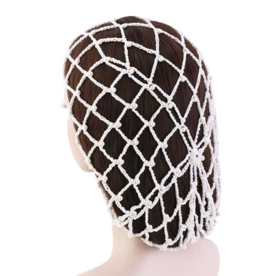 Women Ladies Soft Rayon Crochet Hairnet Wide Band Mesh Snood Hair Net Knit Hat` - Image 1 of 4
