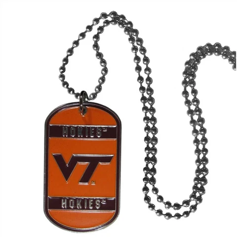 Virginia Tech Hokies Dog Tag Necklace NCAA Fan Neck Ball Chain College Sports Cover