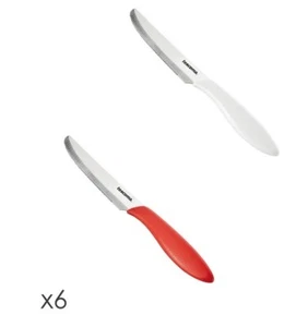 Tescoma set 6 coltelli da tavola Presto 12 cm coltello inox bianco rosso Rotex - Foto 1 di 21
