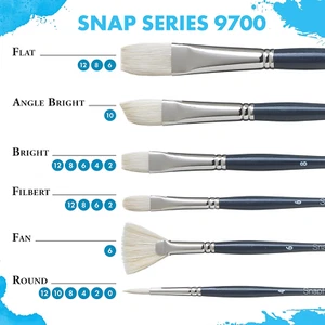 9850R-20 Taklon round Snap Brush, Size 20, White - Picture 1 of 7