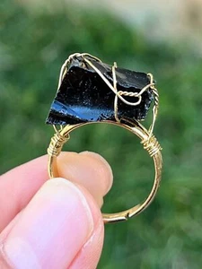 1pc Natural Handmade Winding Rough Aventurine Stone Agate Ring Female Adjustable - Picture 1 of 21