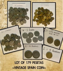 ALTES SPANIEN MÜNZLOT PESETEN ~ GROSSES LOT - Bild 1 von 9