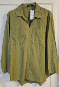 Women's Zanzea Long Sleeve Lightweight Shirt/ Blouse Green, Size XXL New Tags - Picture 1 of 7
