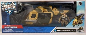 Hero Force Rescue Helicopter with Rescue Raft & Action Figure Toy Set BRAND NEW - Picture 1 of 2