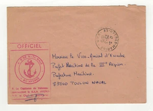 France 1975 F.M. marque postale Hyères Var Marine Nationale sur lettre /L4778 - Picture 1 of 1